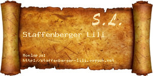 Staffenberger Lili névjegykártya